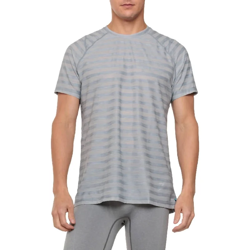 Drop Temp Cool Mesh Crew T-Shirt In Mid Grey Heather