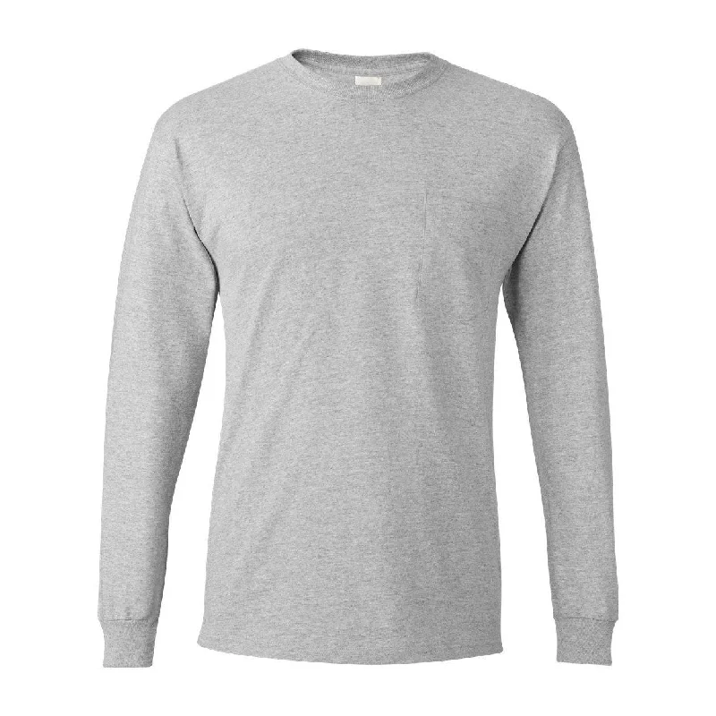 Hanes Authentic Long Sleeve Pocket T-Shirt