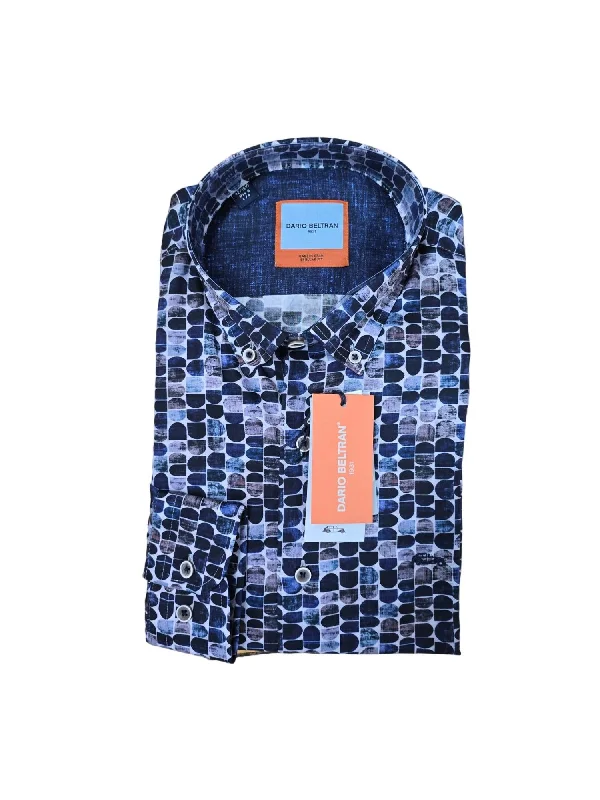 Men Geo Retro Printed Shirt In Fabero