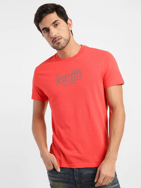 Men's Brand Logo Slim Fit T-shirt Red