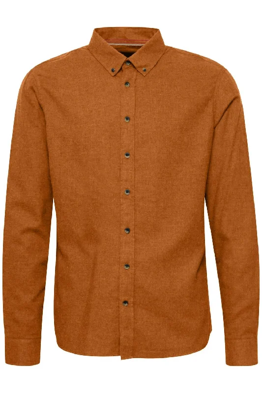 Men's Brushed Cotton Burley Shirt In Glazed Ginger