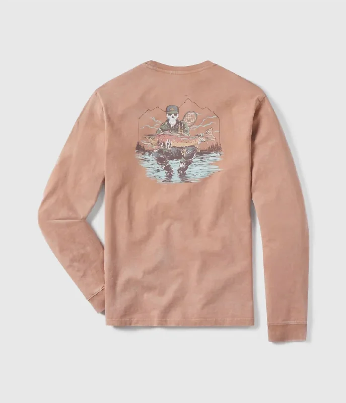 Men's Catch Of The Day Long Sleeve Tee In Rust