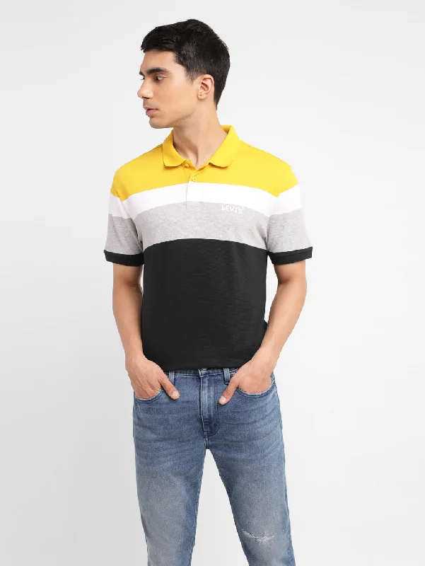 Men's Colorblock Slim Fit Polo T-shirt