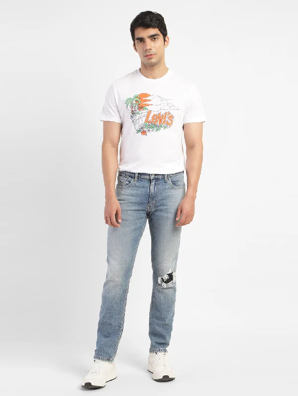 Men's Graphic Print Slim Fit T-shirt White