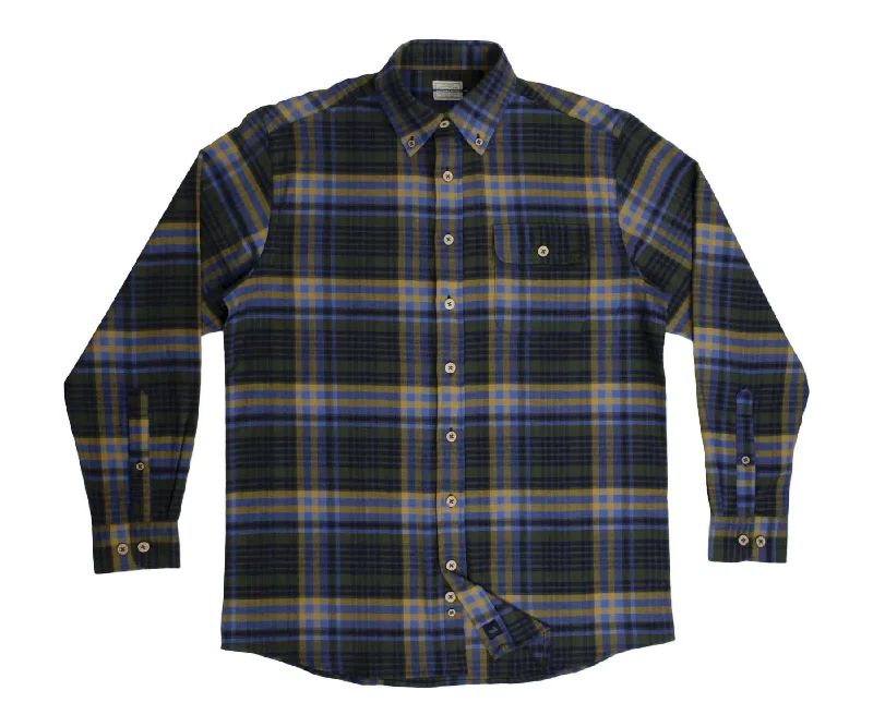 Men's Newhaven Plaid Flannel Shirt In Dark Green/navy