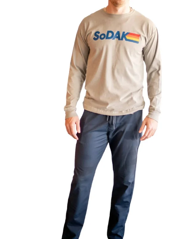 Men's Sodak Retro Long Sleeve Top In Gray