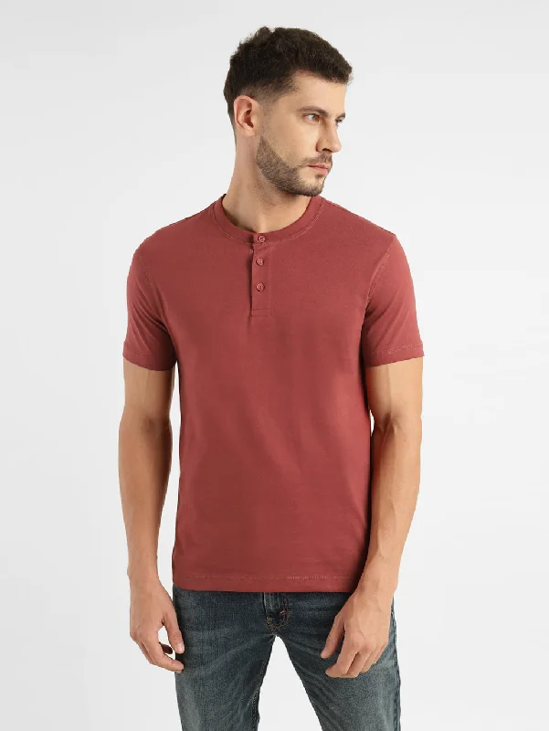 Men's Solid Henley T Shirt