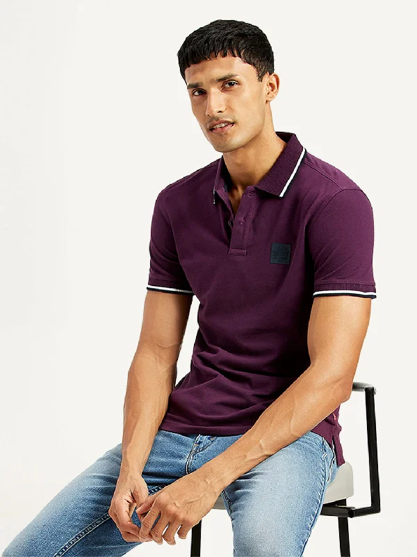 Men's Solid Slim Fit Polo T-shirt