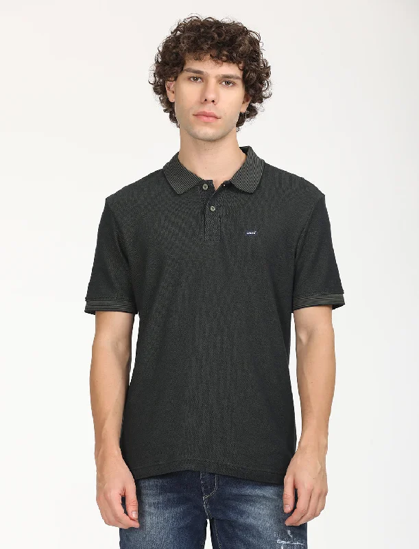 Men's Solid Slim Fit Polo T-shirt