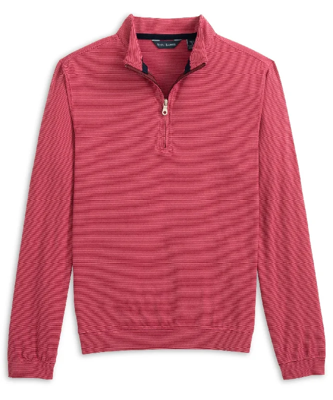 Micro Stripe Performance 1/4 Zip, Burgundy