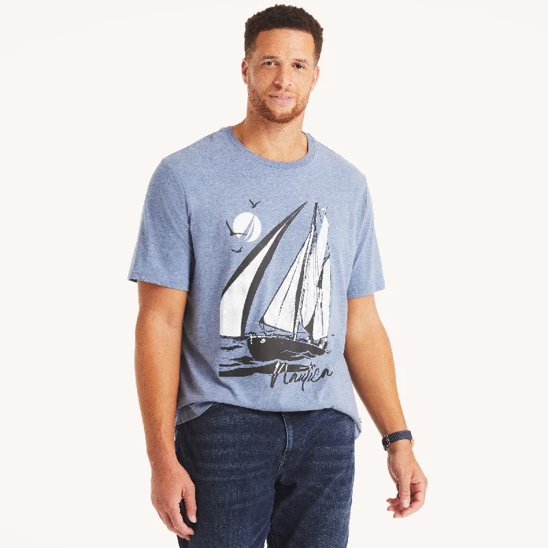 Nautica Mens Big & Tall Sailboat Graphic T-Shirt