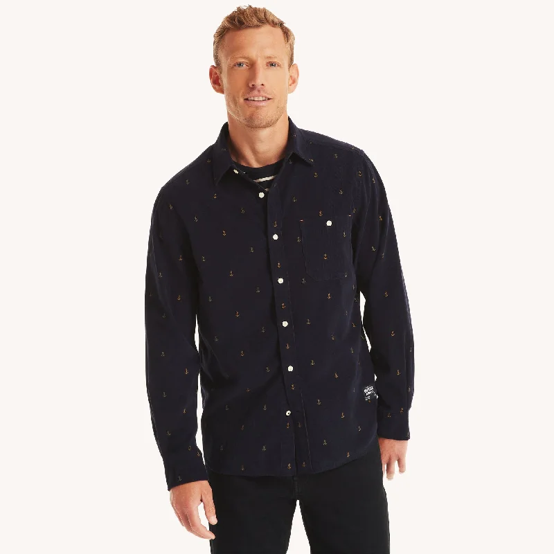 Nautica Mens Corduroy Printed Shirt