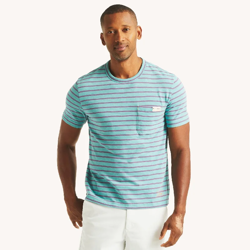 Nautica Mens Nautica Jeans Co. Striped Crewneck T-Shirt