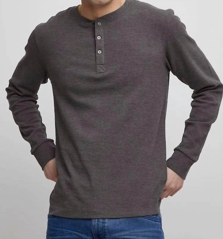 Noble Henley Top In Pewter Mix