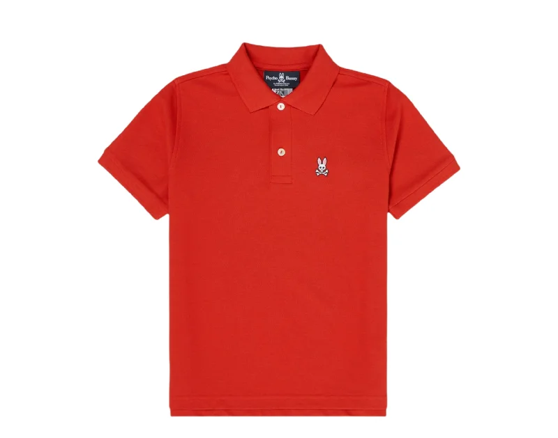 Psycho Bunny Kids Classic Polo Brilliant Red Shirt B0K001CRPC-BRI