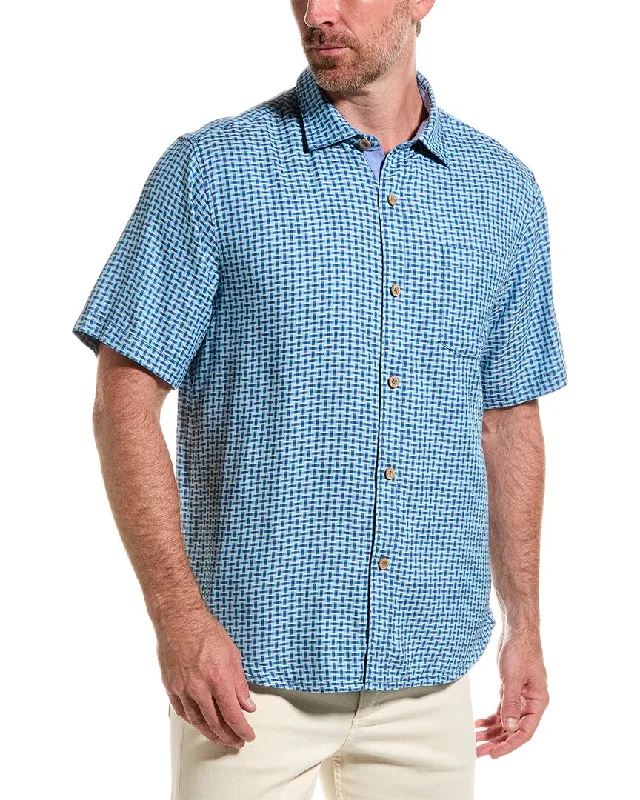 Tommy Bahama Shasta Shores Check Silk Camp Shirt