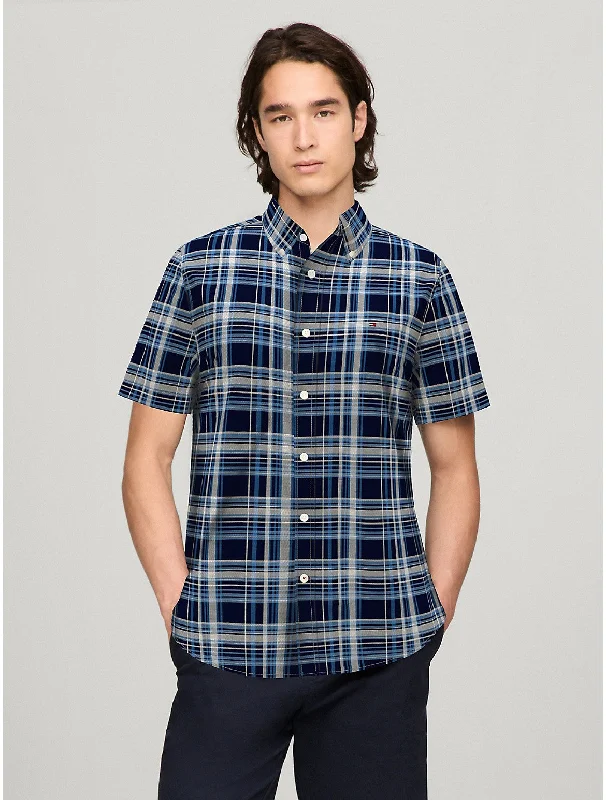 Tommy Hilfiger Men's Plaid Regular Fit Oxford Shirt