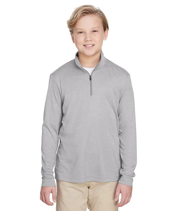 TT31HY - Team 365 Youth Zone Sonic Heather Performance Quarter-Zip Shirt