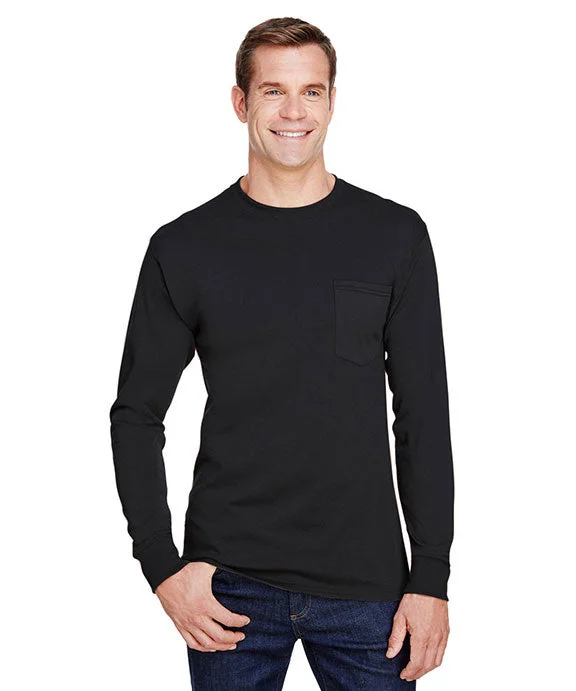 W120 - Hanes Adult Workwear Long-Sleeve Pocket T-Shirt